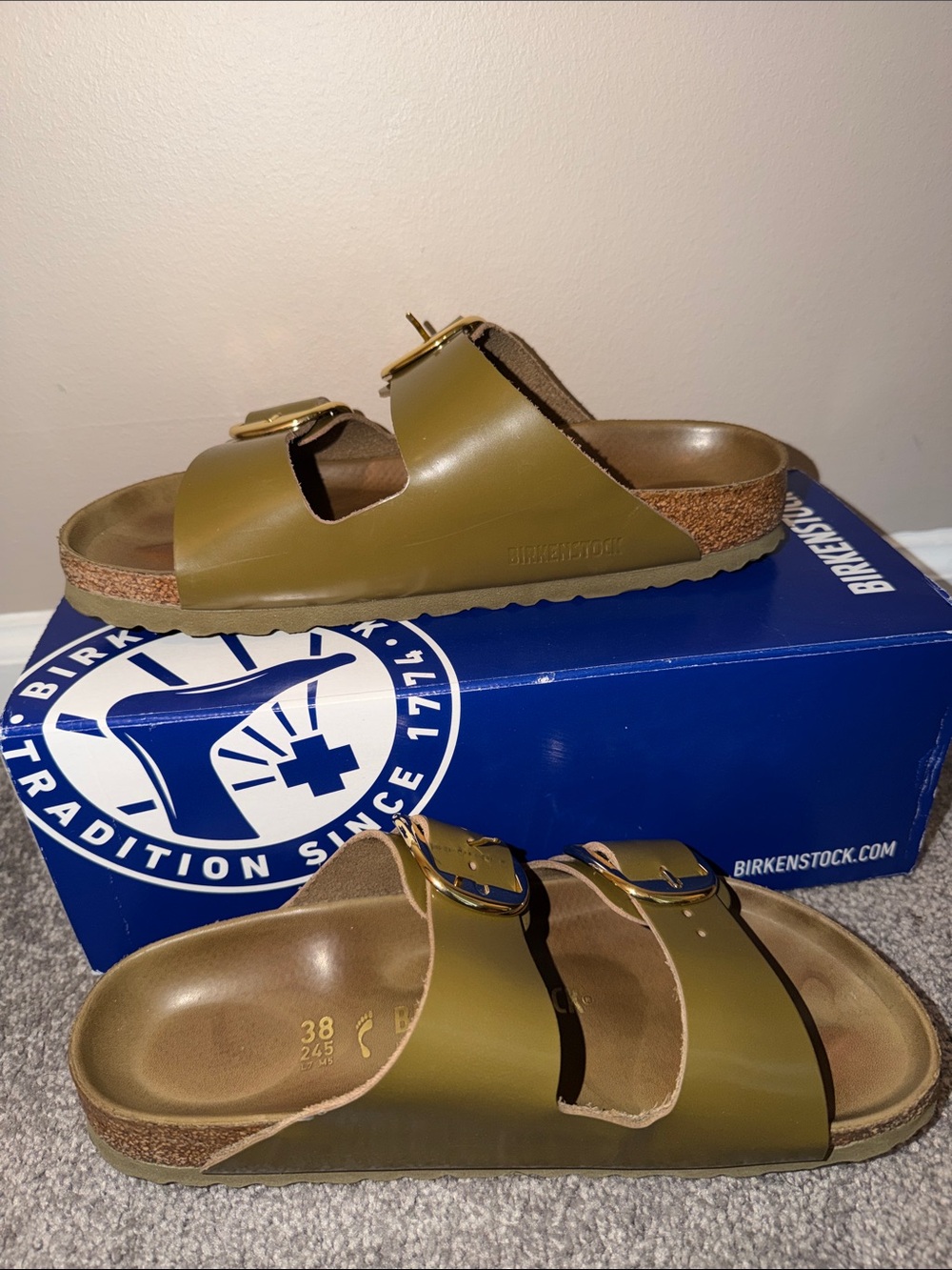 Birkenstock Two-Strap Sandals in Olive